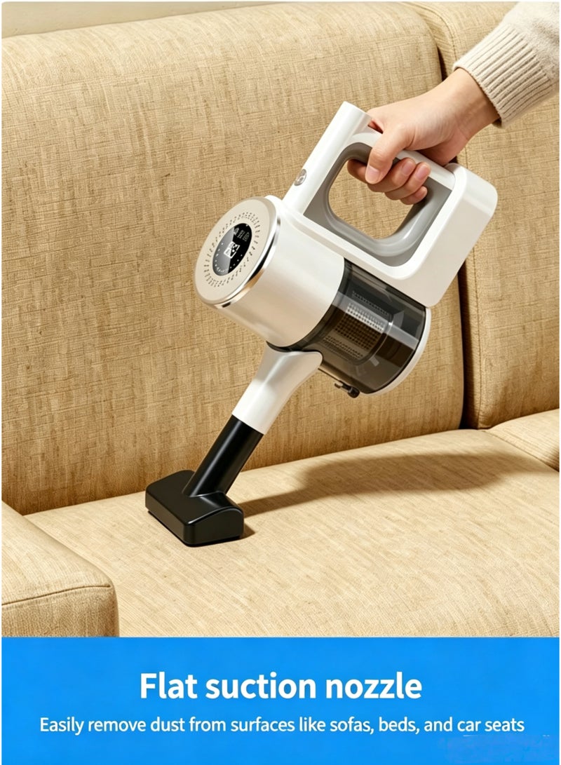 Cordless Vacuum Cleaner, 15Kpa Powerful Suction Stick Vacuum with LED Display, 3 Modes Suction, Anti-Tangle , 4-in-1 Lightweight Vacuum for Hardwood Floor/Carpet/Pet Hair, Whitet Vacuum for Hard Floors Carpet Pet Hair - Image 5