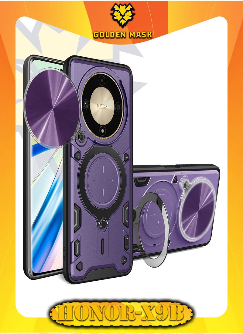 GOLDEN MASK GOLDEN MASK For Honor X9b Armored Camera Shield Cover Camera Lend Protection, Built-in 360° (Purple) 