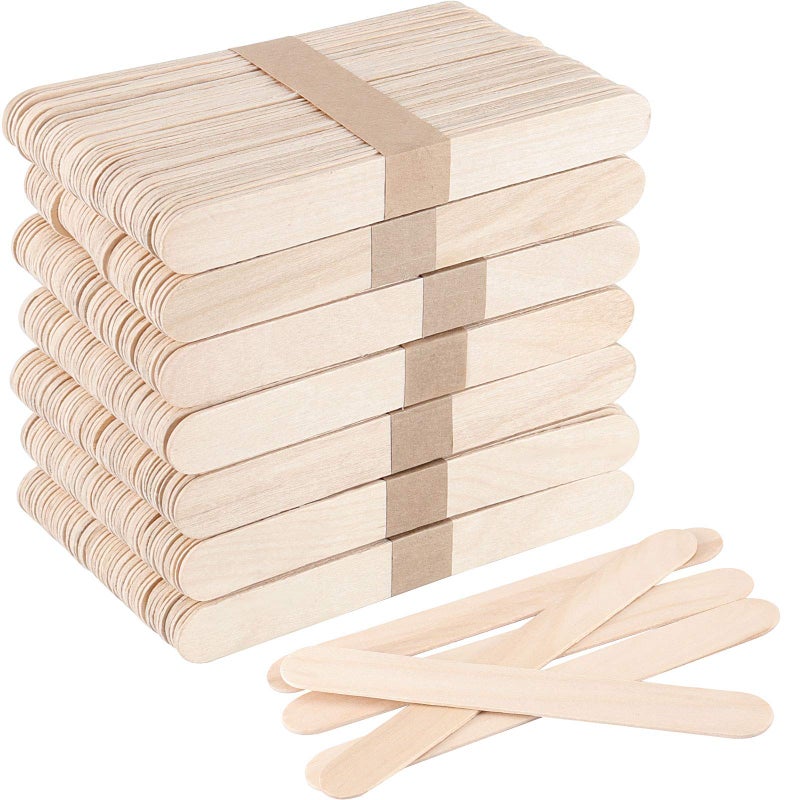 ZOENHOU 2000 PCS 6 Inch Natural Jumbo Popsicle Sticks MultiPurpose Food Grade Wood Lollipop Sticks Wooden Ice Cream Popsicle Craft Sticks for Craft Homemade DIY Crafting Supplies