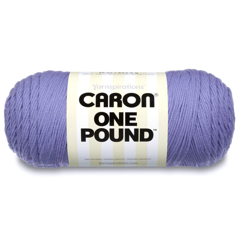 Caron One Pound Solids Yarn, 16oz, Gauge 4 Medium, 100% Acrylic - Lavender Blue- For Crochet, Knitting & Crafting ( 1 Piece ) - Image 1