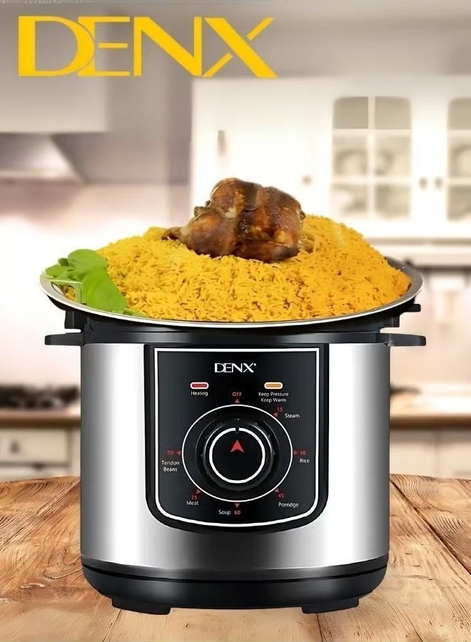 Denx Digital Electric Pressure Cooker Stainless Steel Body Touch Programmable 6L Capacity 1000 Watts - Image 1
