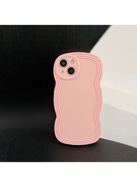 Ins Niche Wind Wave Edge IPhone16/15Pro Max Apple 14/13 Mobile Phone Case Soft Case-Color:KD Oil Injection Wavy Edge Pink-Applicable Model:16pro Max (without Packaging)