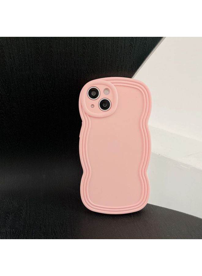 Ins Niche Wind Wave Edge IPhone16/15Pro Max Apple 14/13 Mobile Phone Case Soft Case-Color:KD Oil Injection Wavy Edge Pink-Applicable Model:16pro Max (without Packaging)