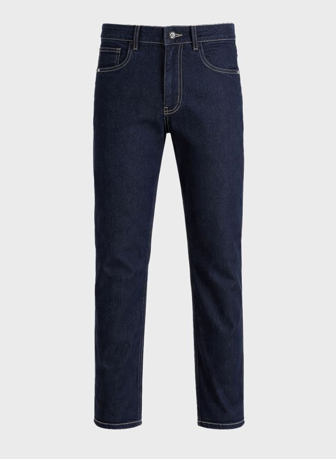 The Indian Garage Co Men Slim Fit Solid Scoop Pocket Mid-Rise Jeans - Image 4