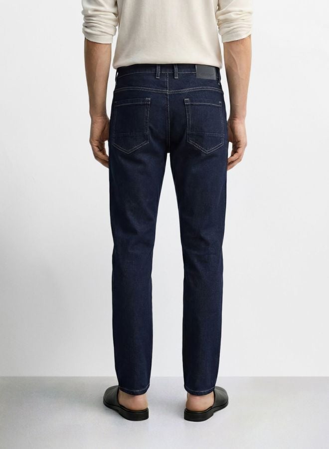 The Indian Garage Co Men Slim Fit Solid Scoop Pocket Mid-Rise Jeans - Image 2