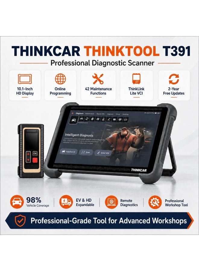 THINKCAR T391 10.1-Inch OE-Level Full Function Diagnostic Tool With Online Programming, TCOS, 128GB Storage And 41 Maintenance Functions - Image 1