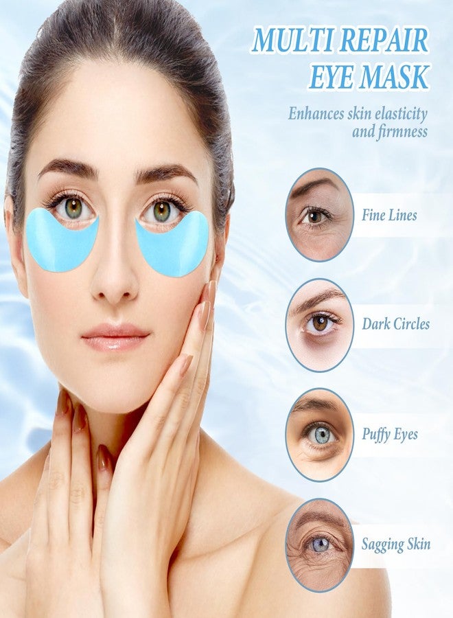 PITHER Under Eye Patches for Dark Circles, Eye Masks for Puffy Eyes Wrinkles Under Eye Bags Firmness 30 Pairs Skin Treatment Pads with Hyaluronic Acid and Collagen Women Men (Blue) - Image 4