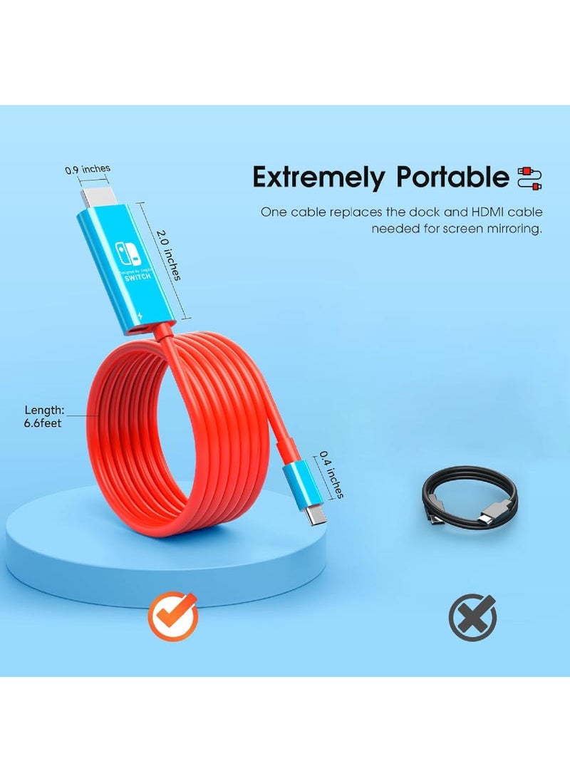 Generic - HDMI Cable Compatible with Nintendo Switch NS/OLED USB C to HDMI Cable Replaces The Original Switch Dock for TV Screen Mirroring Convenient for Travel 4K HD 2m - Image 1