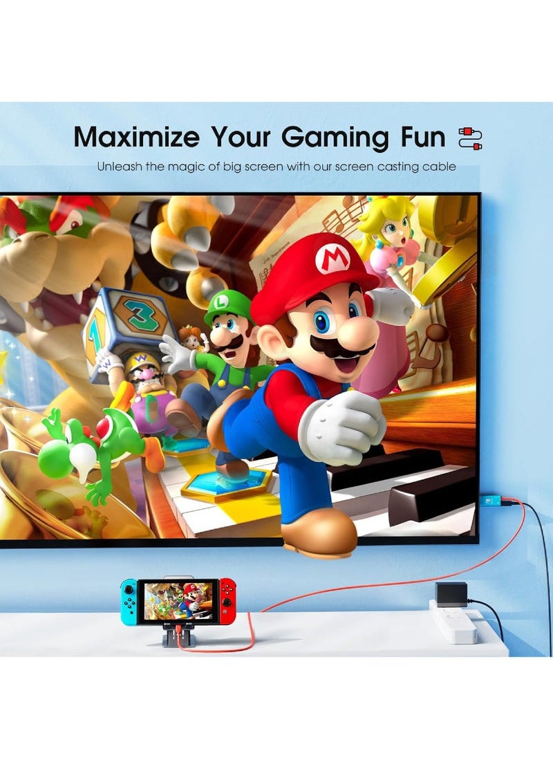 Generic - HDMI Cable Compatible with Nintendo Switch NS/OLED USB C to HDMI Cable Replaces The Original Switch Dock for TV Screen Mirroring Convenient for Travel 4K HD 2m - Image 1