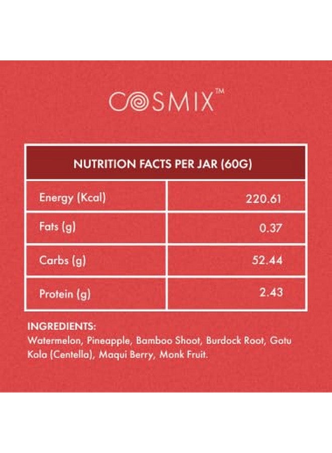 Cosmix Feel Good Skin For Nourished And Healthy Skin Supports Collagen Powder Production Superfood Blend With Bamboo Shoot & Centella 60 grams 40 Servings & 40 days Pack - Image 5