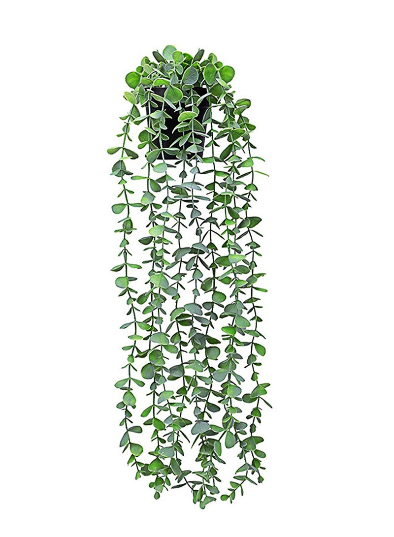 Arabest 56cm Potted Artificial Hanging Eucalyptus Plant Light Green Sprayed White with Realistic False Leaves for Home and Office Indoor and Outdoor Gardens Bookshelf - Image 1