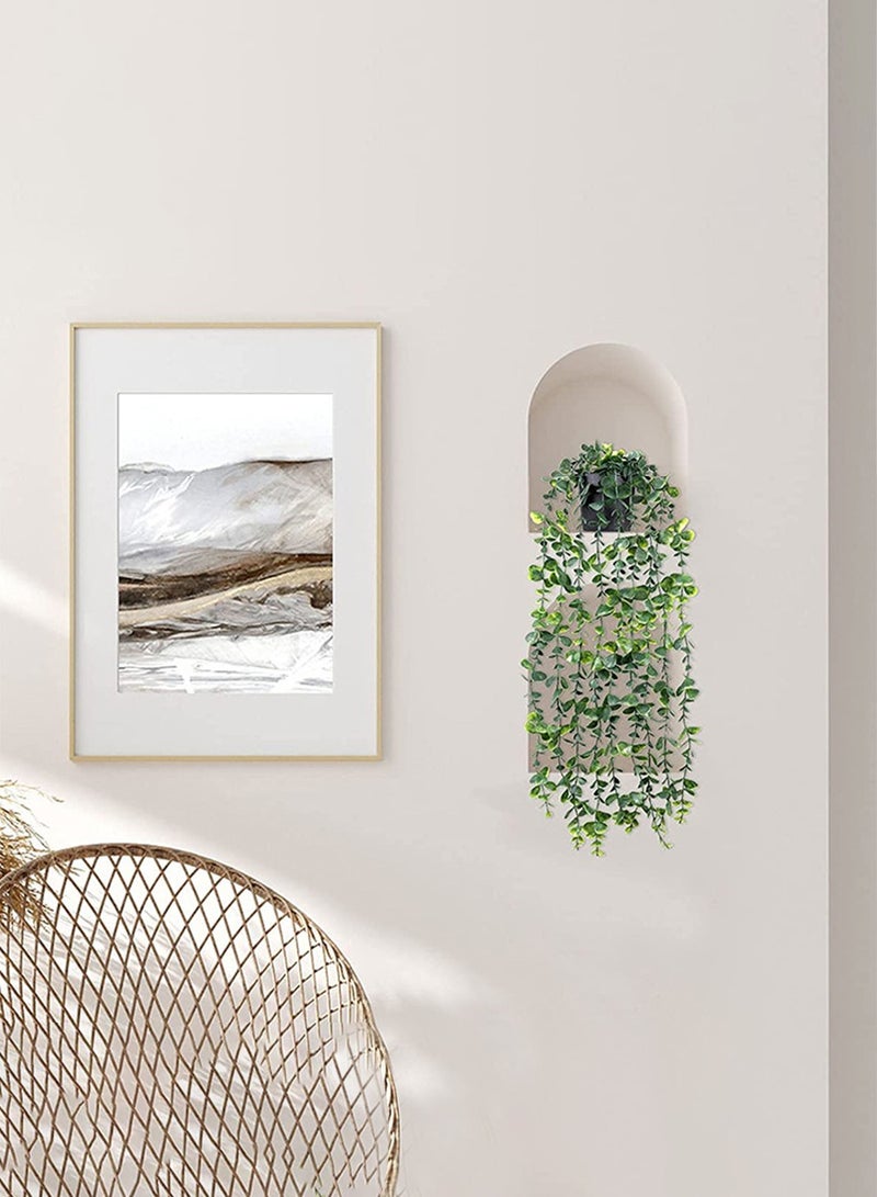 Arabest 56cm Potted Artificial Hanging Eucalyptus Plant Light Green Sprayed White with Realistic False Leaves for Home and Office Indoor and Outdoor Gardens Bookshelf - Image 3