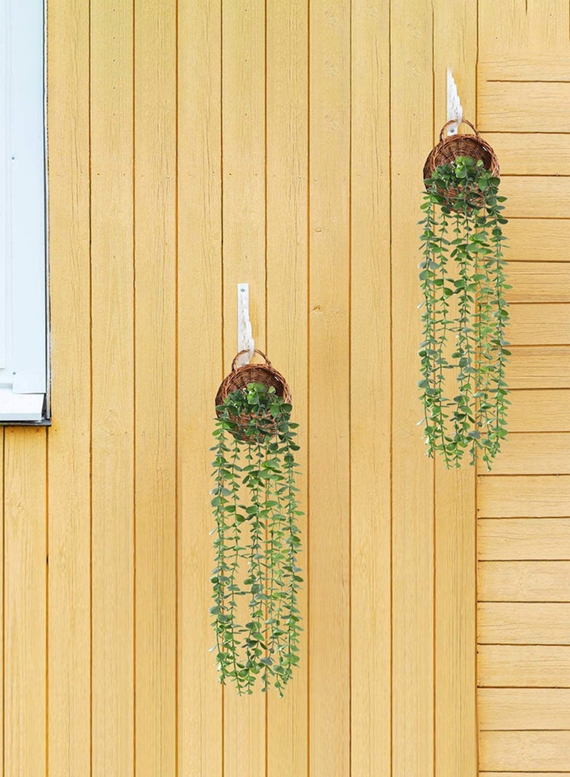 Arabest 56cm Potted Artificial Hanging Eucalyptus Plant Light Green Sprayed White with Realistic False Leaves for Home and Office Indoor and Outdoor Gardens Bookshelf - Image 4