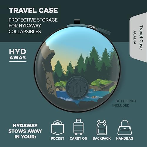 HYDAWAY Travel Case for Collapsible Bottles, Bowls & Cups - Protective Storage with Carabiner Clip - Durable, Water-Resistant, TSA-Friendly - Image 2