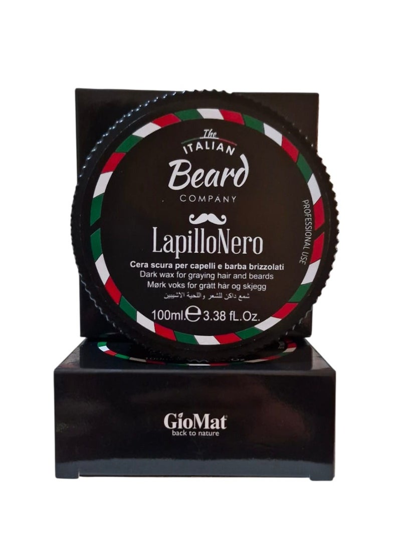 GioMat Italian Beard Dark Wax for Graying Hair and Beard - 100g - LAPILLONERO - Image 3