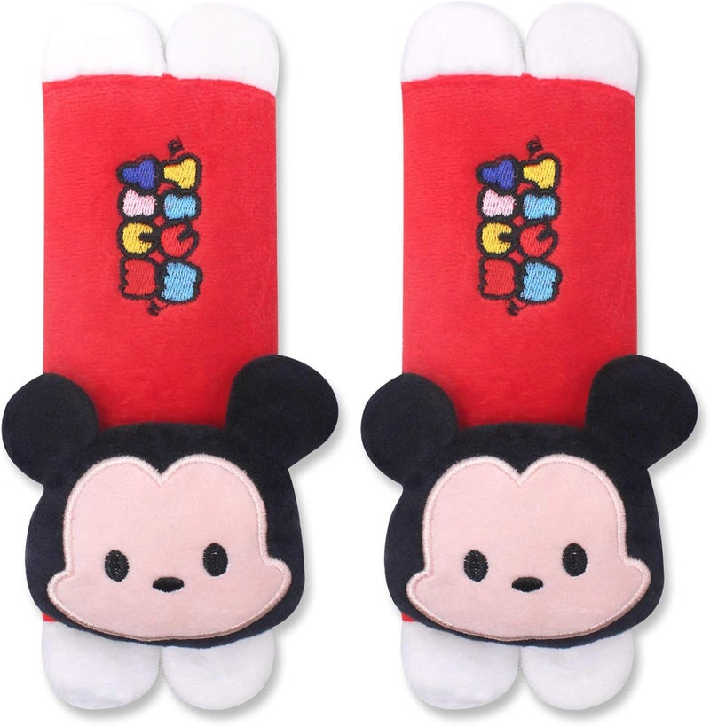 Finex 2 Pcs Set Mickey Minnie Plush Car Seat Belt Strap Covers Shoulder Cushion Pad - Image 1