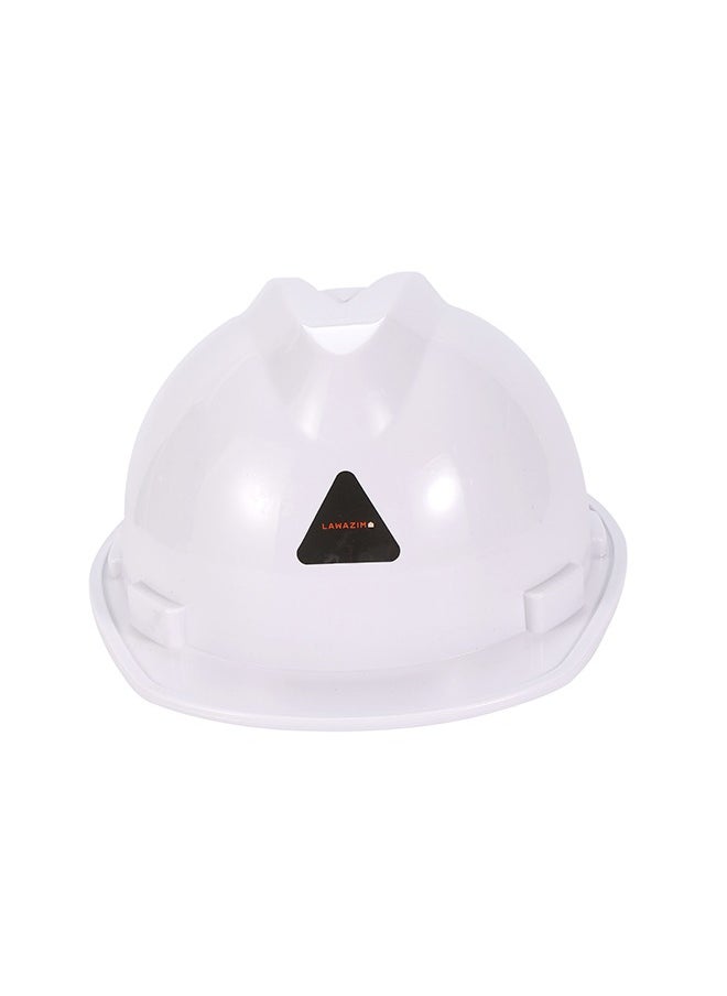 LAWAZIM - Safety Helmet -White- Impact-Resistant HDPE Protective Hard Hat with Adjustable Chin Strap and Headgear - for Construction Sites, Industrial Work, Engineering Projects, and Outdoor Work - Image 1