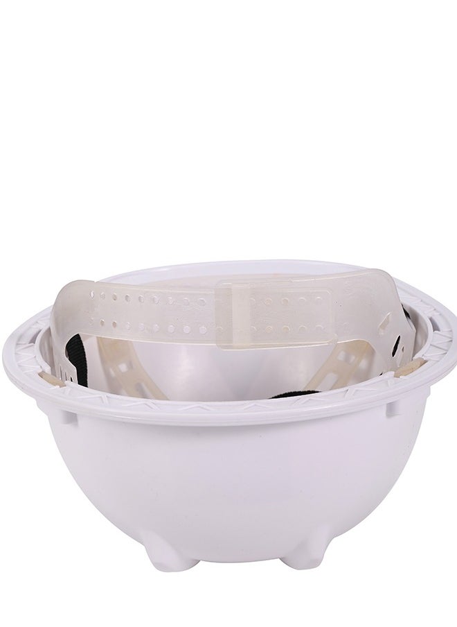 LAWAZIM - Safety Helmet -White- Impact-Resistant HDPE Protective Hard Hat with Adjustable Chin Strap and Headgear - for Construction Sites, Industrial Work, Engineering Projects, and Outdoor Work - Image 1