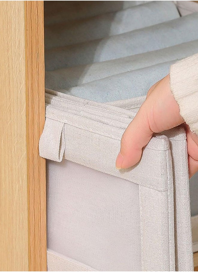 SKY-TOUCH SKY-TOUCH 3Pcs Linen Storage Bins : Closet Organizers and Storage with Clear Window Foldable Large Storage Closet Baskets for Organizing Clothing Toys Books Shelves  - Image 2