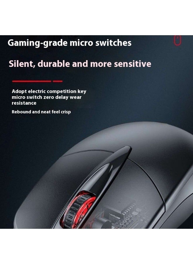 Silent Gaming USB Wired Mouse，Black, Ideal for Office，Gaming Use