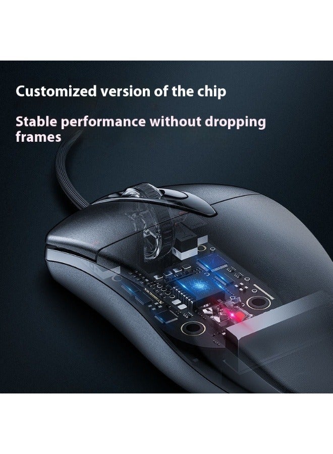 Silent Gaming USB Wired Mouse，Black, Ideal for Office，Gaming Use