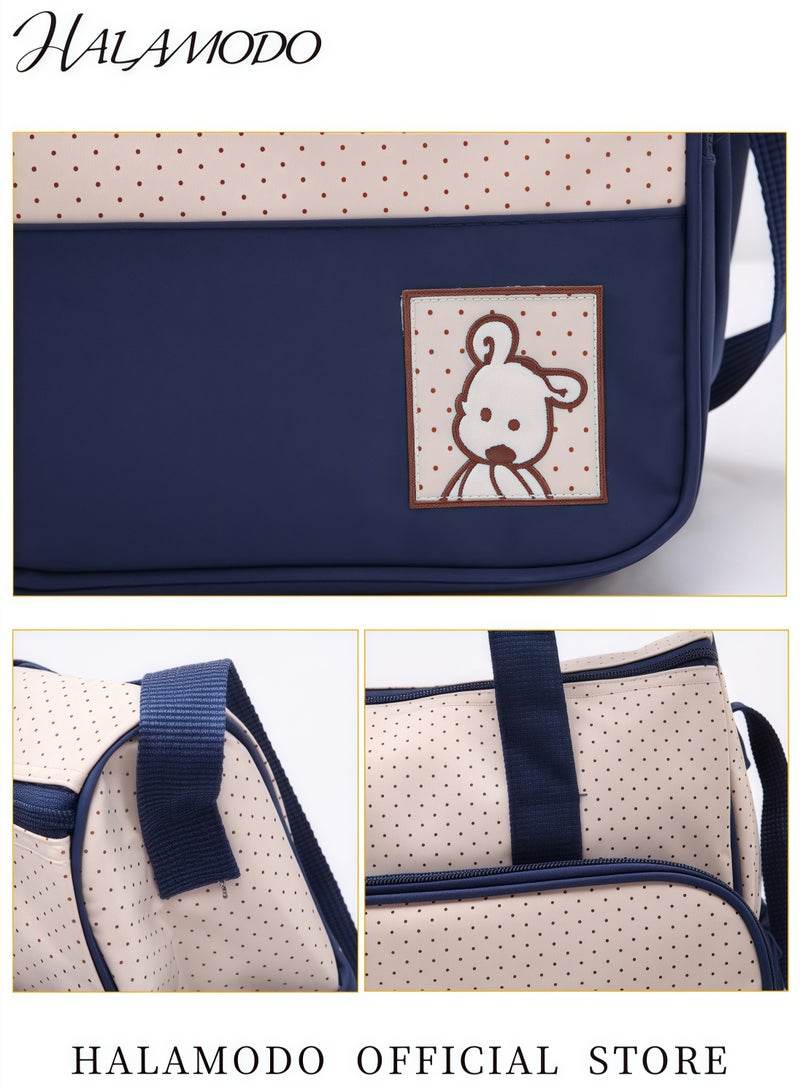 HALAMODO 5-Piece Waterproof Diaper Bag Set Including Large and Medium Tote Bags Bottle Bag Changing Mat Perfect for Mom’s Travel and Daily Use Practical Fashionable Design - Image 3