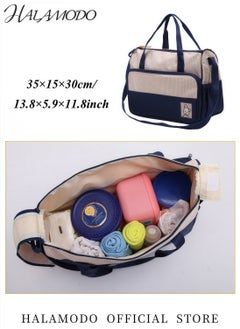 HALAMODO 5-Piece Waterproof Diaper Bag Set Including Large and Medium Tote Bags Bottle Bag Changing Mat Perfect for Mom’s Travel and Daily Use Practical Fashionable Design  - Image 2