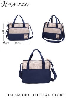 HALAMODO 5-Piece Waterproof Diaper Bag Set Including Large and Medium Tote Bags Bottle Bag Changing Mat Perfect for Mom’s Travel and Daily Use Practical Fashionable Design  - Image 4