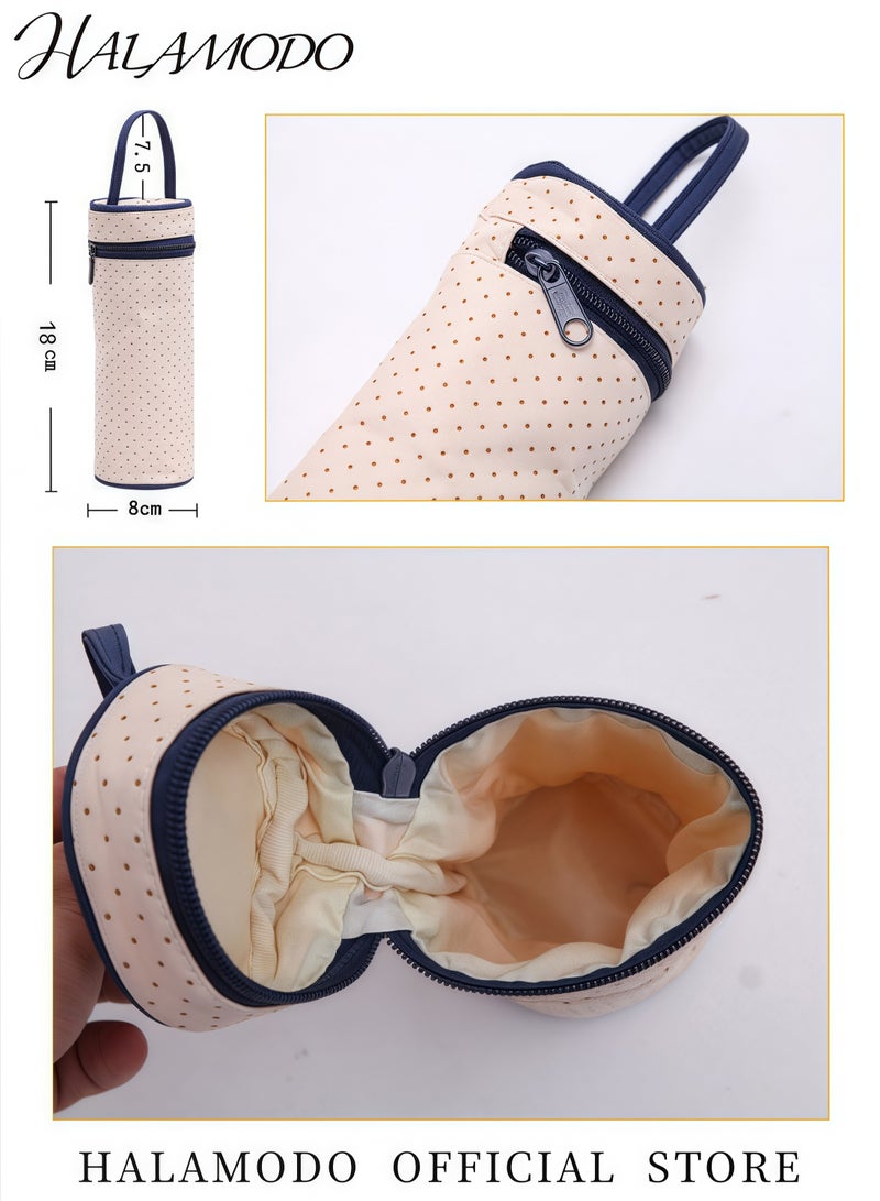 HALAMODO 5-Piece Waterproof Diaper Bag Set Including Large and Medium Tote Bags Bottle Bag Changing Mat Perfect for Mom’s Travel and Daily Use Practical Fashionable Design - Image 5