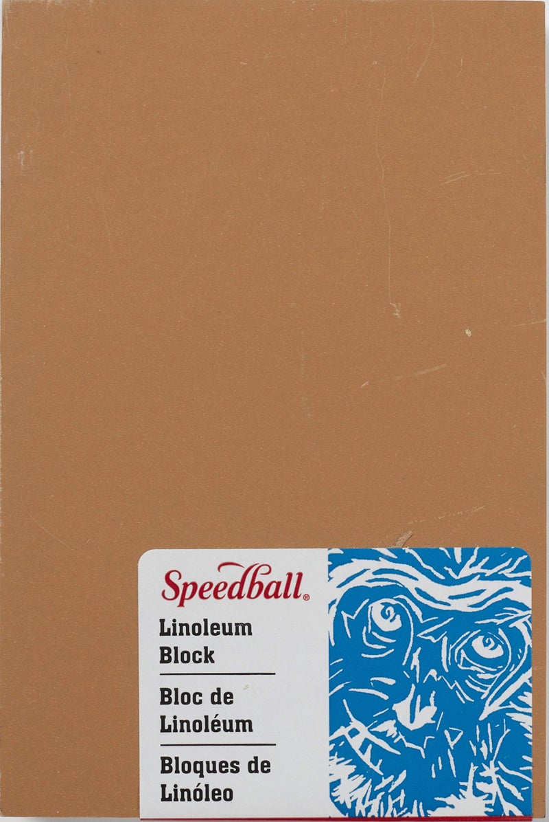 Speedball 4308 Premium Mounted Linoleum Block – Fine, Flat Surface for Easy Carving, Smoky Tan, 4 x 6 Inches - Image 2