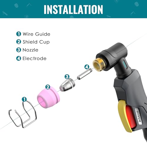 bestarc AG60P Plasma Cutter Consumables Cutting Torch Tip Nozzles Kit 50pcs For BTC500DP, BTC650DP - Image 5