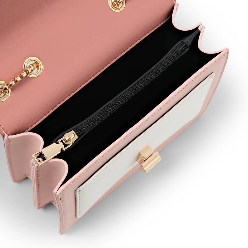 TOP BAND Crossbody Bags for Women Cute Faux Leather Trendy Cross Body Bag Purses for Women Small Multi Color Designer Handbags Womens Purse Satchel Chain Strap Ladies Shoulder Bag Dark Pink White - Image 5