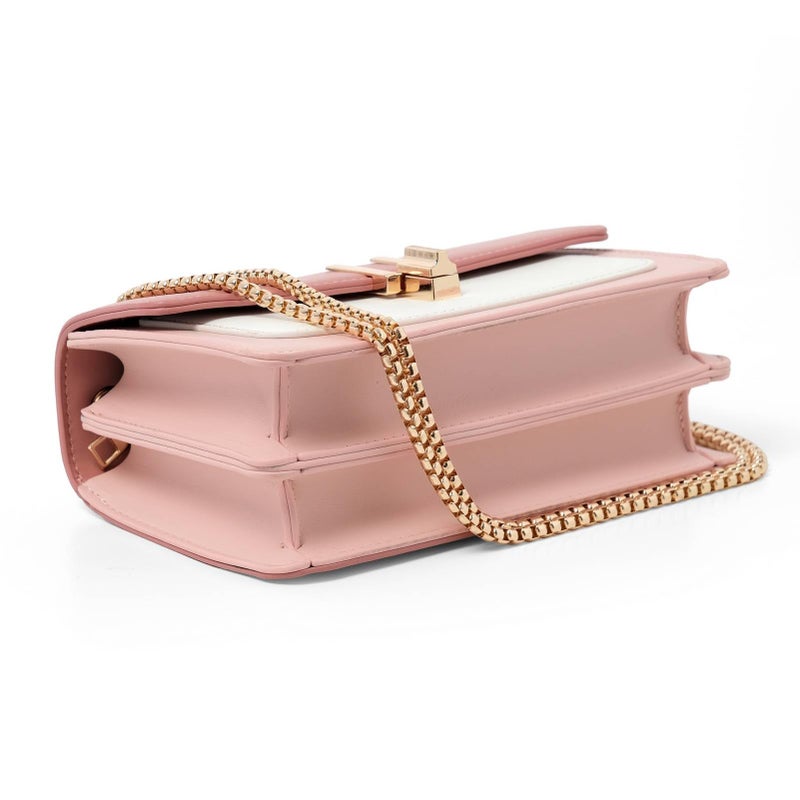TOP BAND Crossbody Bags for Women Cute Faux Leather Trendy Cross Body Bag Purses for Women Small Multi Color Designer Handbags Womens Purse Satchel Chain Strap Ladies Shoulder Bag Dark Pink White - Image 4