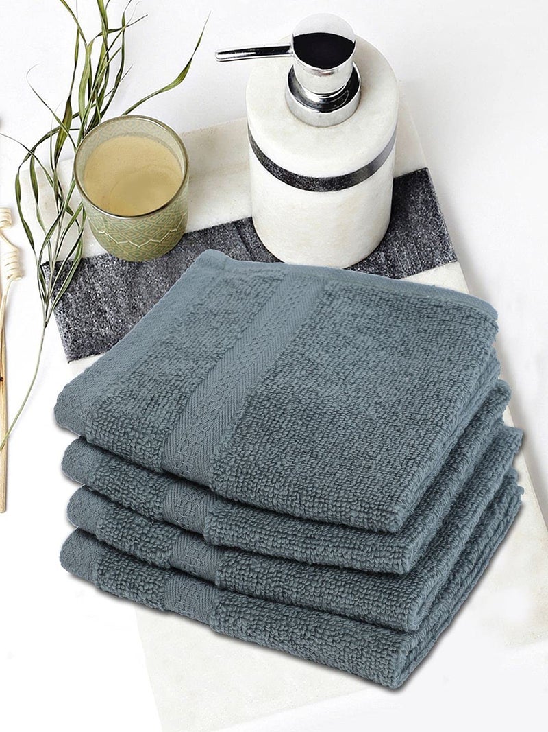 Bianca 500 GSM 100 Cotton Ultra Soft Zero Twist Hygro Tech 4Pc Face Towel Grey - Image 1
