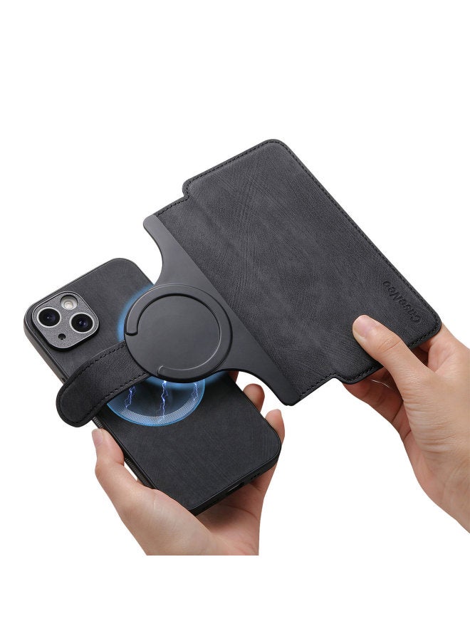 Innovative Magnetic Magsafe Two-in-one Separation Structure For Apple 16 Mobile Phone Case Iphone14pro-Color:Black-Applicable Model:iphone 16  - Image 1