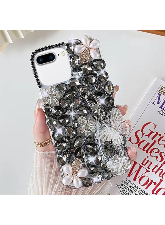 اس-توب جراب لهاتف iPhone 7 Plus / 8 Plus مصنوع يدويًا من مادة البولي كربونات مع تطعيمات من الألماس على شكل فراشة - Image 1