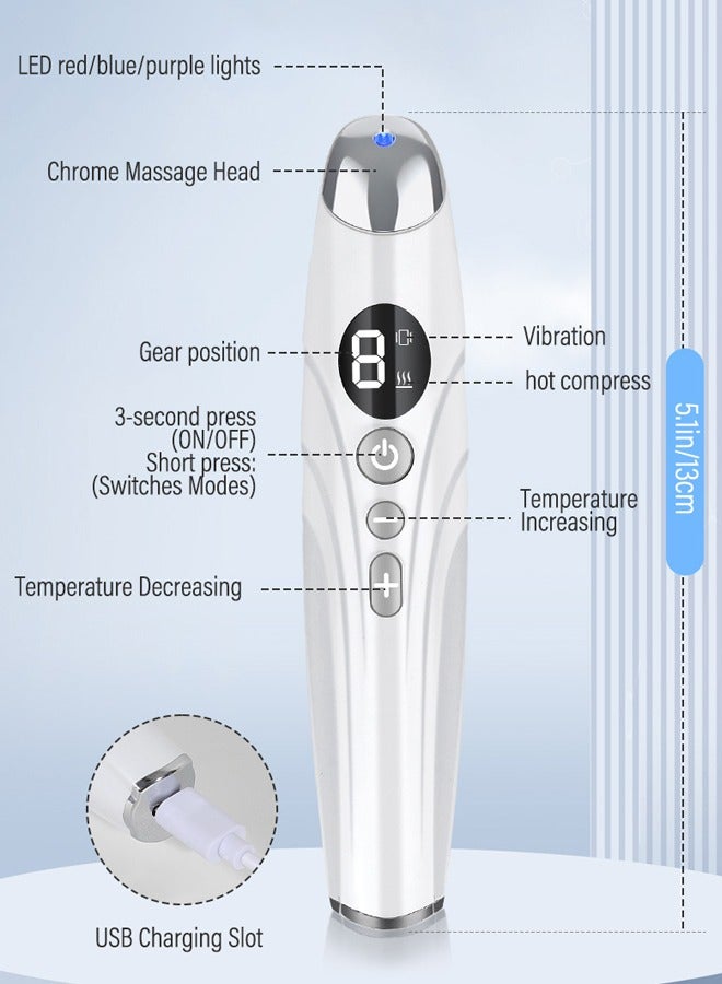 Unique Eye Massager - Facial Massager - Rechargeable Vibrating Massage Tool - 3 Color Modes and Vibration - Suitable for Anti-Aging - Puffy Eyes and Dark Circles - Skincare Products Absorb - Acupressure - Image 2
