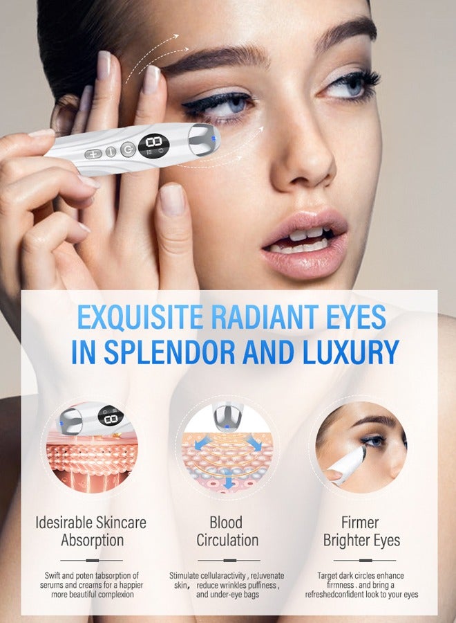 Unique Eye Massager - Facial Massager - Rechargeable Vibrating Massage Tool - 3 Color Modes and Vibration - Suitable for Anti-Aging - Puffy Eyes and Dark Circles - Skincare Products Absorb - Acupressure - Image 4