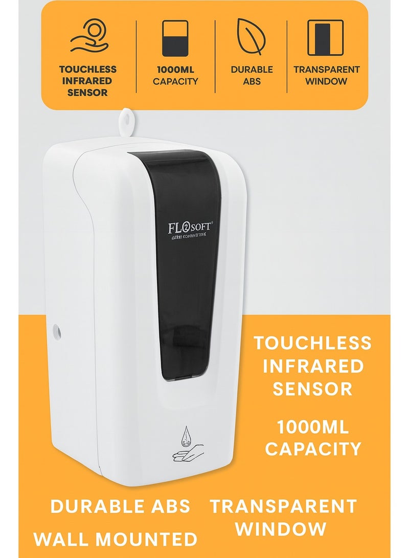 Flosoft automatic touchless wall mounted soap dispenser with sensor plastic automatic hand sanitizer dispenser 1000 ml white - Image 3