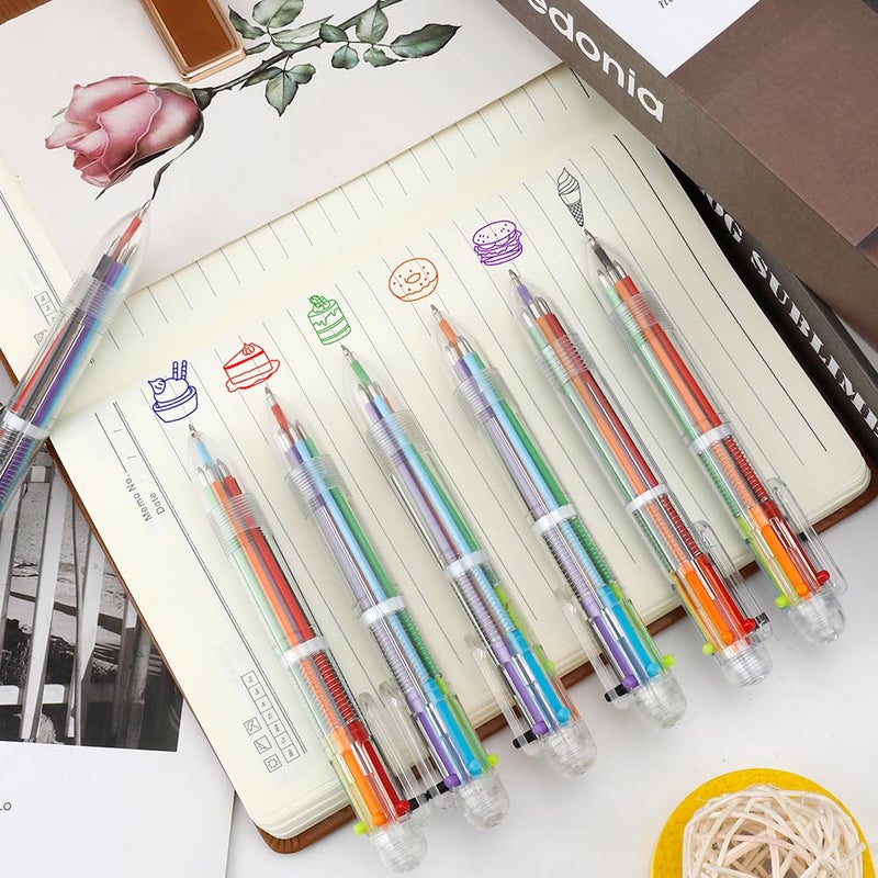 Bluckincle 24 Pack Multicolor Pen 0.5mm 6-in-1 Ballpoint Retractable Colored Pens for School Office Supplies Birthday Party Favors for Kids Teens Student Children Gift End of Year Gifts for Students Teacher - Image 4