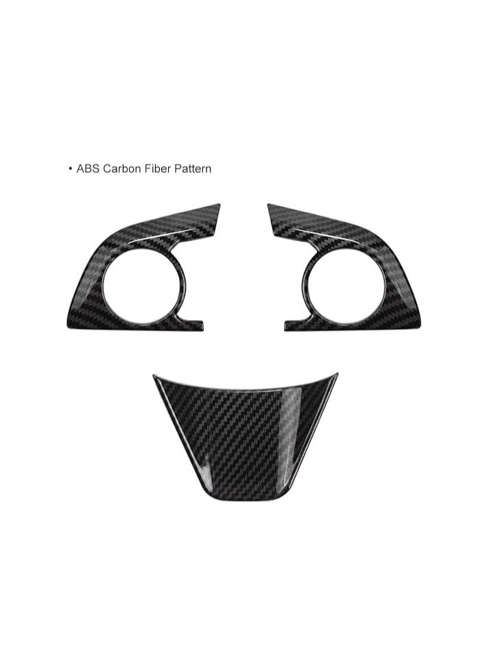 Generic Auto ABS Steering Wheel Cover Trim Frame Sticker Sport Style - Carbon Fiber Grain, for Toyota Camry 2022 2021 2020 2019 2018, for Avalon Accessories (3pcs)  - Image 1