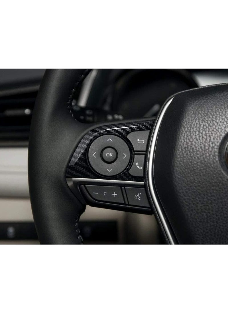 Generic Auto ABS Steering Wheel Cover Trim Frame Sticker Sport Style - Carbon Fiber Grain, for Toyota Camry 2022 2021 2020 2019 2018, for Avalon Accessories (3pcs)  - Image 4