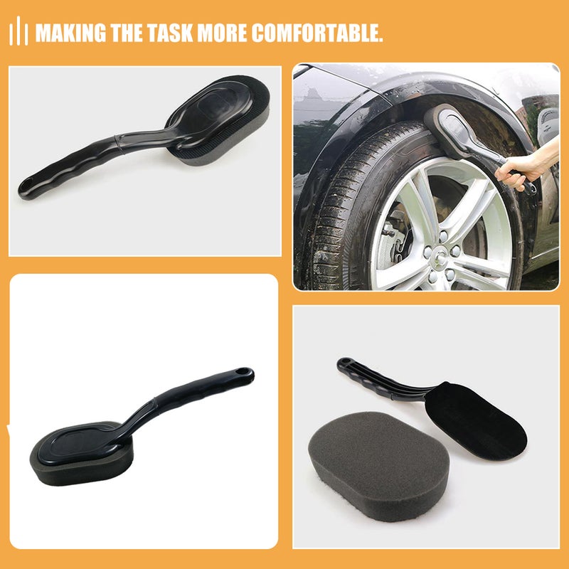 Ergonomic Handheld Tire Shine Applicator Brush Effortless Cleaning and Waxing Sponge Brush for Detailing and Maintaining - Image 3
