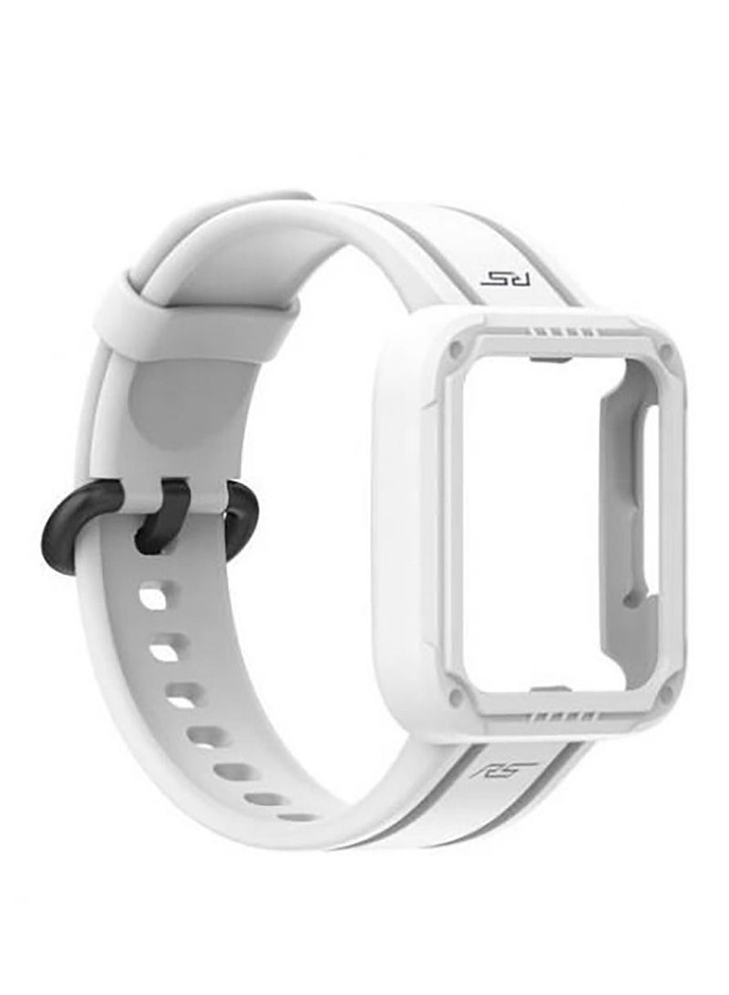 جراب حماية 2 في 1 مع سوار رياضي بديل من السليكون الشفاف لساعة ريدمي ووتش و ريدمي ووتش 2 وريدمي ووتش لايت - ابيض Redmi Watch & Remi Watch lite Redmi Watch 2 & Remi Watch lite 2 - Image 2