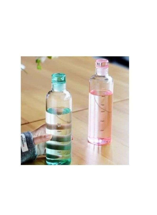 زجاجة ماء أكريليك مانعة للتسرب مع علامة زمنية، متعددة الألوان - Image 3