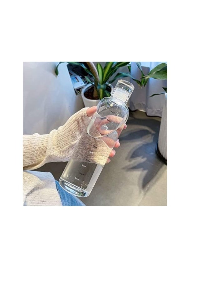 زجاجة ماء أكريليك مانعة للتسرب مع علامة زمنية، متعددة الألوان - Image 1