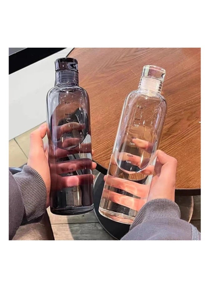 زجاجة ماء أكريليك مانعة للتسرب مع علامة زمنية، متعددة الألوان - Image 2