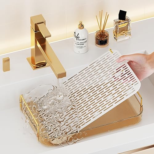 Seoneiro Whiskey Tray, Glass Cup Rack, Mug Holder, Coffee Cup Organizer, Bathroom Countertop with Drain Board Wine Glass Decorative Organizer, Food Tray, Kitchen Spice Rack - Image 5