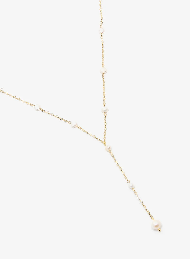 ELLA Diamonte Embellished Dainty Drop Down Necklace