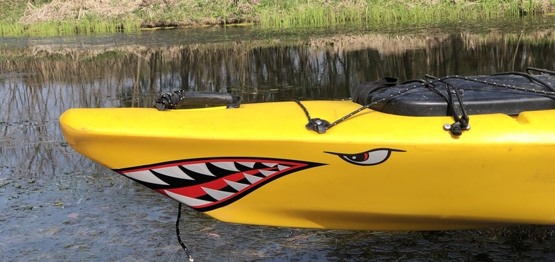 Alemon Shark Teeth Mouth Reflective Decals Graphics Sticker Fishing Boat Canoe Car Truck Kayak Decals Accessories,14.8 x 5.0 inches - Image 3